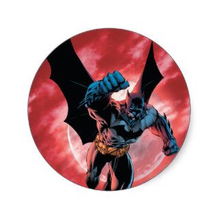 Batman Firey Sky Round Stickers