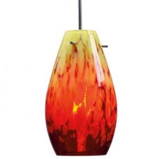 Soho 120 Yellow/Red Glass w Yellow/Red Glass (Matte Chrome GU24 Compact Fluorescent)   Ceiling Pendant Fixtures  