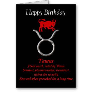 Taurus Zodiac Sign Birthday Greeting Cards