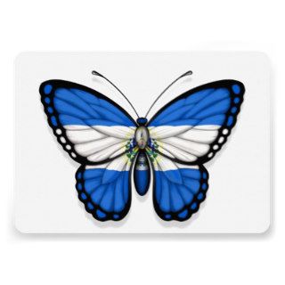El Salvador Butterfly Flag Personalized Invitations