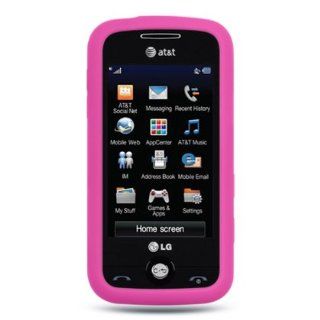 LG PRIME GS390 Silicone Skin Case   Hot Pink Cell Phones & Accessories