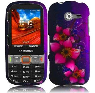Purple Pink Flower Hard Cover Case for Samsung Array Montage SPH M390 Cell Phones & Accessories