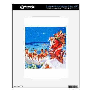 Santa Claus Up On The Rooftop In The Snow Skin For The NOOK