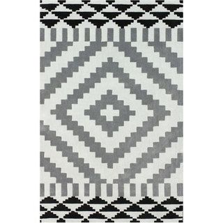 nuLOOM Handmade Modern Aztec Grey Rug (7' 6 x 9' 6) Nuloom 7x9   10x14 Rugs
