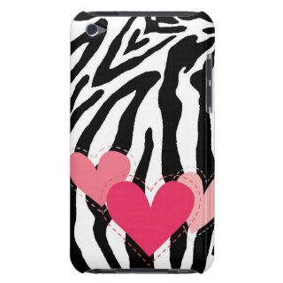 Black and White Zebra Print Heart iPod Touch Case