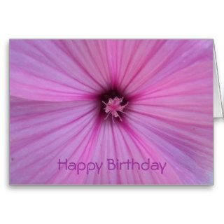 Happy Birthday Pink Flower Heart Petals Card