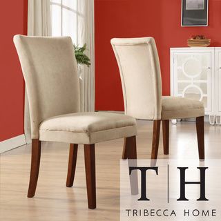 TRIBECCA HOME Parson Classic Peat Microfiber Side Chairs (Set of 2) Tribecca Home Dining Chairs
