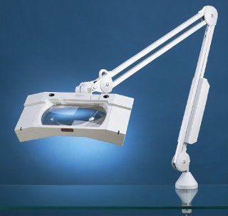 Luxo 17845LG WAVE+Plus Light Gray Magnifier with 45 inch Arm, Edge Mount, 3.5 Diopter Lens (lamps included)