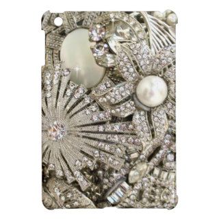 Diamond Bling Bling Bouquet,Silver Brooch/Pearls iPad Mini Case