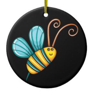 Personalized Retro Bumble Bee Christmas Ornament