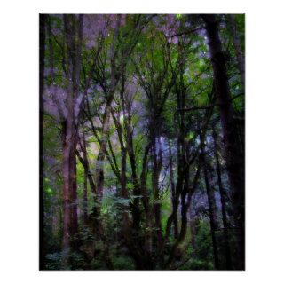 Fairy Lights Surreal Forest Poster Print