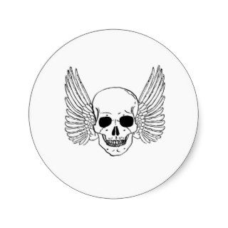 Skull with Wings Stickers