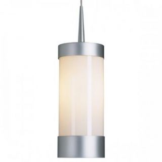 Silva Pendant Light w White Glass (Matte Chrome 2 in. Canopy)   Ceiling Pendant Fixtures  