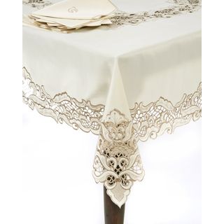Embroidery and Cutwork Tablecloth and Napkin 14 Piece Set Table Linens