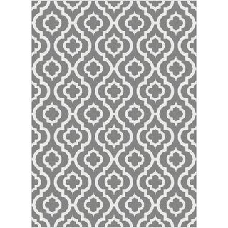 Metropolis Moroccan Tile Pattern Grey/ White Area Rug (7'10 x 10'3) 7x9   10x14 Rugs
