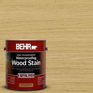 BEHR 1 gal. #ST 139 Colonial Yellow Semi Transparent Waterproofing Wood Stain 307701