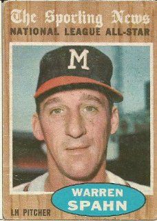 WARREN SPAHN ALL STAR 1962 TOPPS #399 MILWALKEE BRAVES HALL OF FAME  Sports Related Trading Cards  Sports & Outdoors