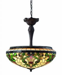 Z Lite Z22 34P Templeton Three Light Pendant, Metal Frame, Chestnut Bronze Finish and Multi Color Tiffany Shade of Glass Material   Ceiling Pendant Fixtures  