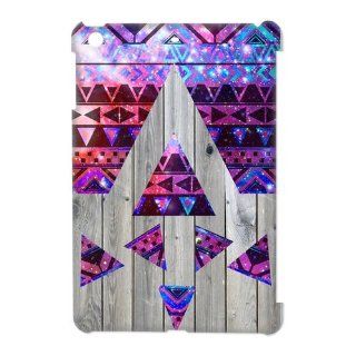 Modern Pink Aztec Nebula Galaxy Triangles On Vintage Wood Ipad Mini Case Snap on Hard Case Cover Computers & Accessories