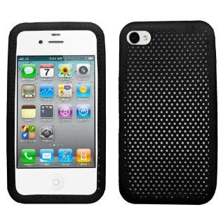 SAMRICK   Apple iPhone 4 & iPhone 4S   Hydro TPU Mesh Silicone Protective Case   Black Cell Phones & Accessories