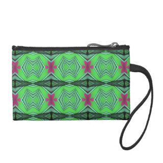Green modern art change purses