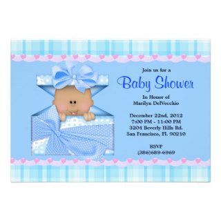 CUTE Sweet Blue Baby Shower Custom Invitations