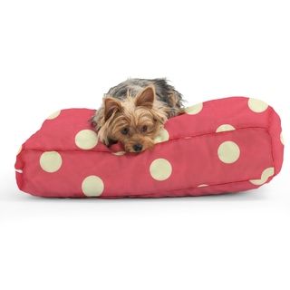 DogSack Rectangle Memory Foam Pink with White Polka Dots Twill Pet Bed PetSack Other Pet Beds