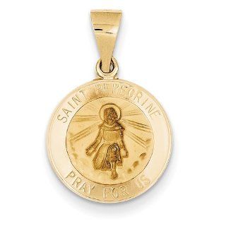 14k Polished And Satin St. Peregrine Medal Pendant, Best Quality Free Gift Box Satisfaction Guaranteed Jewelry