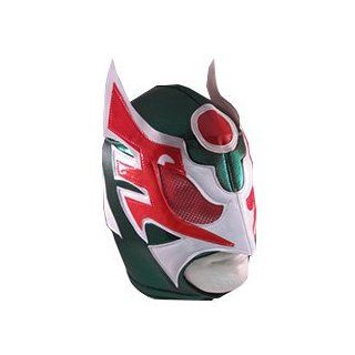 ULTIMO GUERRERO Adult Lucha Libre Wrestling Mask (pro fit) Costume Wear   Green/White/Red  Wrestling Equipment  Sports & Outdoors