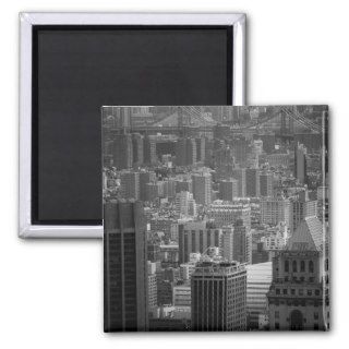 Black and White New York Cityscape Fridge Magnet