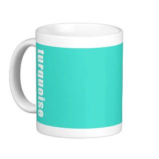 solid bright turquoise mug with the  colour name