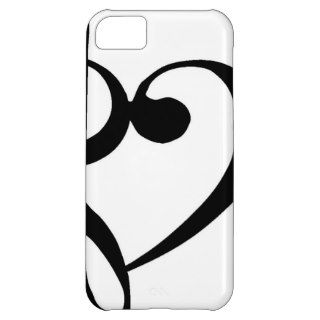 Treble Clef Base Clef Heart Cover For iPhone 5C