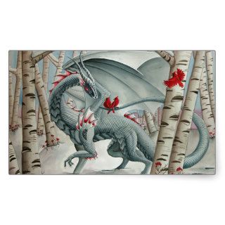 Dragon art, Fantasy art, Lady of the Forest Rectangular Sticker