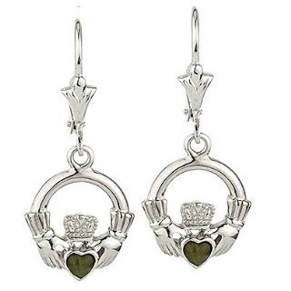 Irish Connemara Marble Claddagh Drop Earrings   Delivery from Ireland within 6 9 Days Jewelry