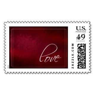 Dark Red Love stamp Wedding Postage