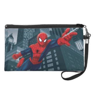 Ultimate Spider Man Swinging Through City Wristlets