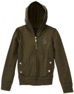 Baby Phat Girls 7 16 Flap Pocket Hoodie, Olive, Small Clothing