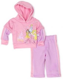 Disney Baby Girls Infant 2 Piece Princess Fleece Set, Pink, 12 Months Clothing