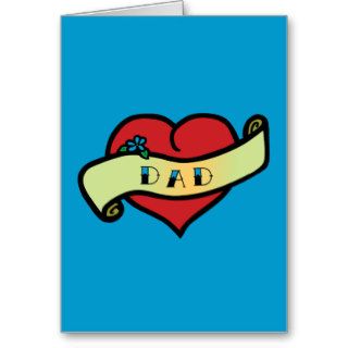 Dad Tattoo Heart Cards