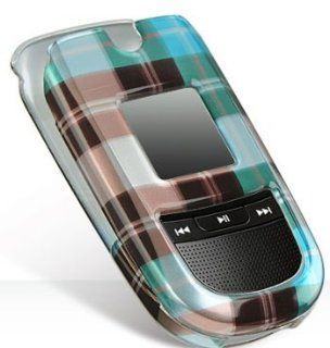 NEW GREEN TEAL BLUE PLAID HARD CASE COVER FOR VERIZON LG vx8360 8360 PHONE Cell Phones & Accessories
