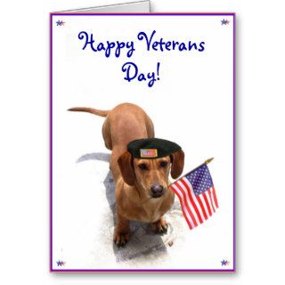 Happy Veterans Day Dachshund Greeting card