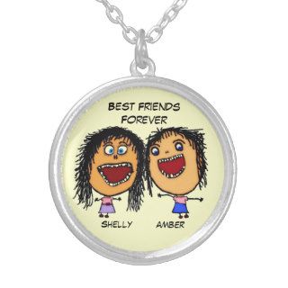 Best Friends Forever Cartoon Personalized Necklace