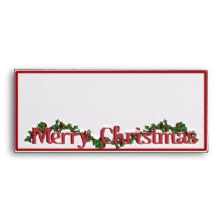 Merry Christmas Text with Wreath & Snow Envelope