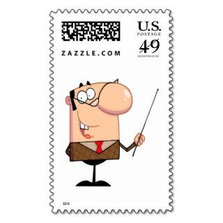 cartoon male teacher character stamp