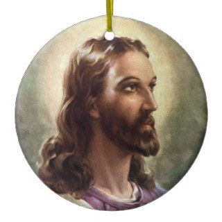 Vintage Religious People, Portrait of Jesus Christ Christmas Tree Ornaments