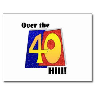 Over the hill fortieth birthday post cards