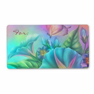 Painted Morning Glories Custom Shipping Labels