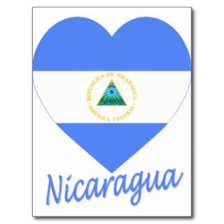Nicaragua Flag Heart Postcard