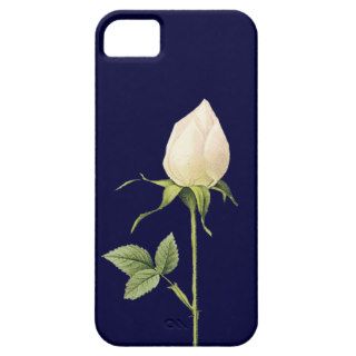 White Botanical Rose on Black iPhone Case iPhone 5 Case