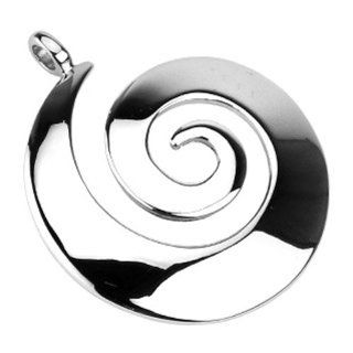 316L Stainless Steel Spiral Swirl Hollow Dome Shield Pendant Necklaces Jewelry